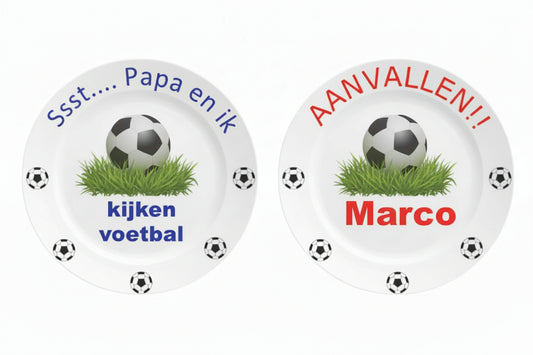 Voetbal ontbijtbordje met naam
