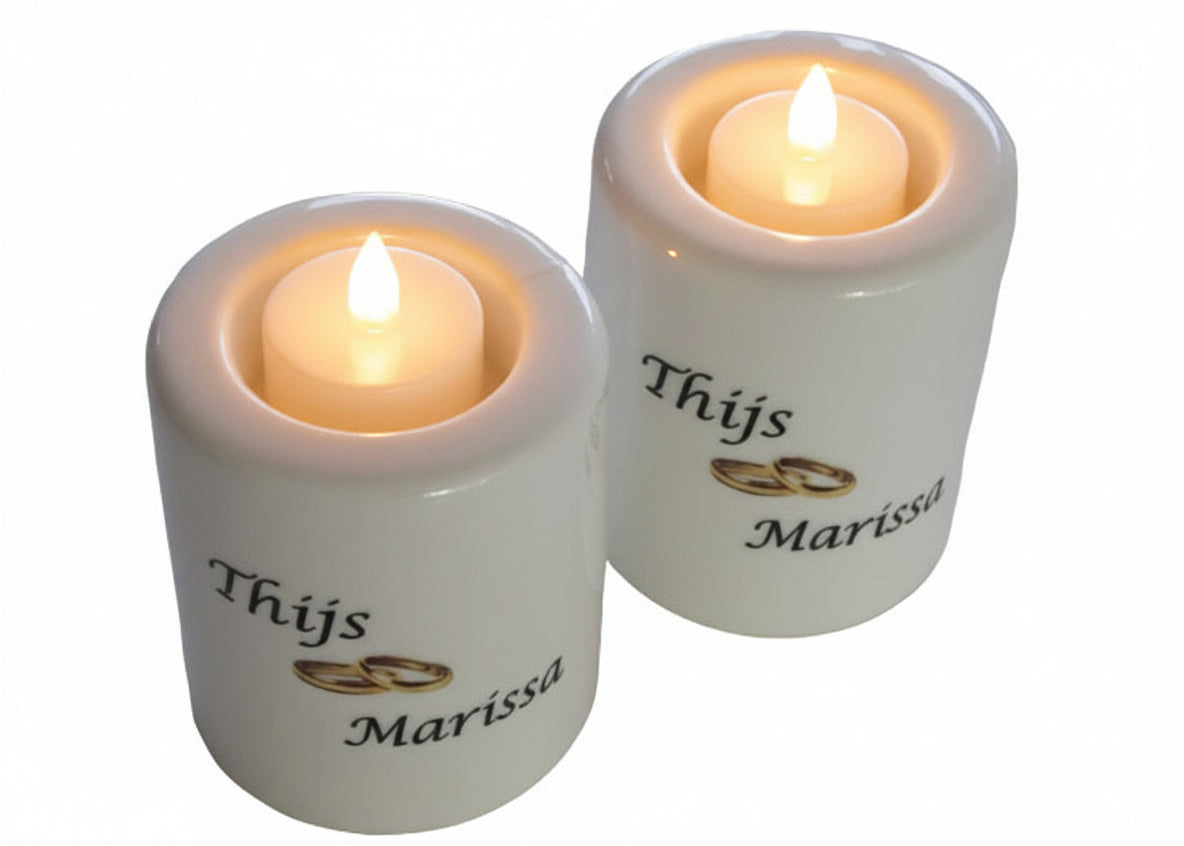 Kaarsenhouder met Namen en Ringen