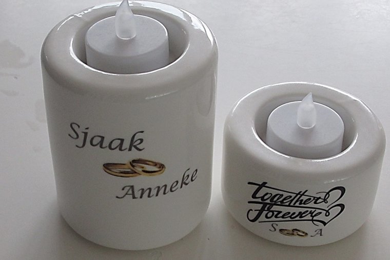 Kaarsenhouder met Namen en Ringen