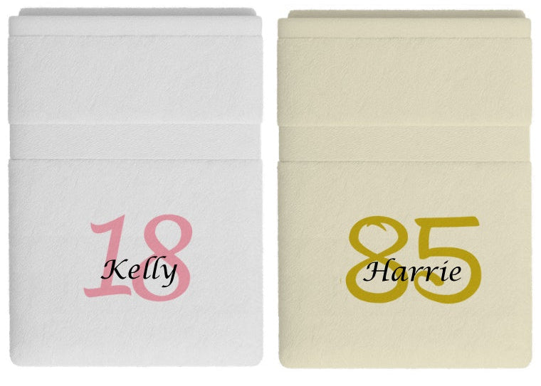 Handdoek met naam en leeftijd - Gepersonaliseerd Cadeau - Geborduurd