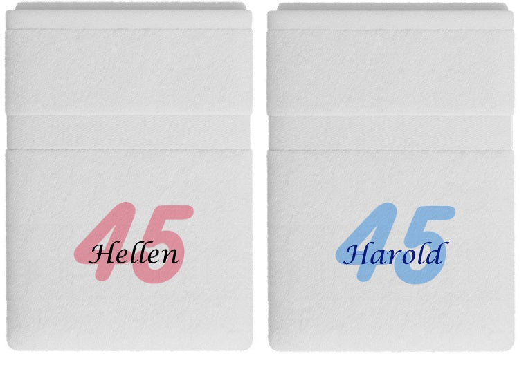 45 jaar cadeau met naam en leeftijd - Gepersonaliseerd Cadeau -Geborduurd