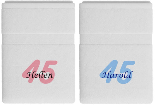 45 jaar cadeau met naam en leeftijd - Gepersonaliseerd Cadeau -Geborduurd