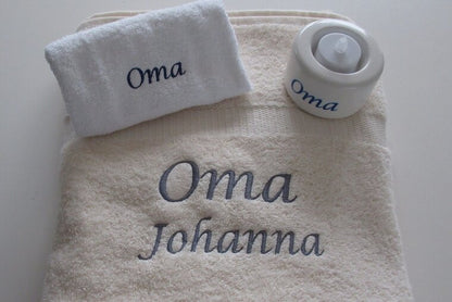 Washand met naam - Gepersonaliseerd Cadeau - In-house Geborduurd