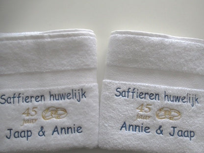 Saffieren huwelijk cadeau | 45 jaar getrouwd - Gepersonaliseerd Cadeau 