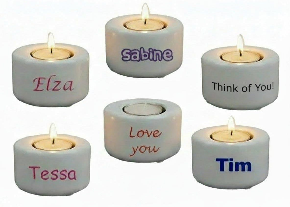 Waxinelichthouder met Naam of Tekst – Bedankt Cadeau
