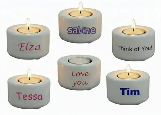 Waxinelichthouder met Naam of Tekst – Bedankt Cadeau