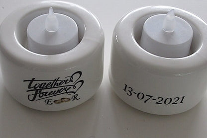 Waxinelichthouder Together Forever - Gepersonaliseerd Cadeau - In-house Geborduurd
