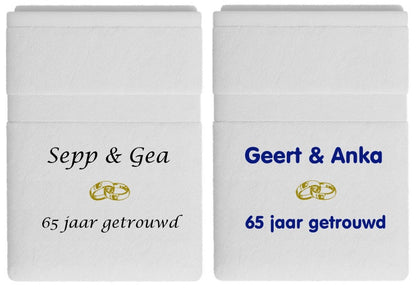 65 jaar getrouwd cadeau met namen - Gepersonaliseerd Cadeau - In-house Geborduurd