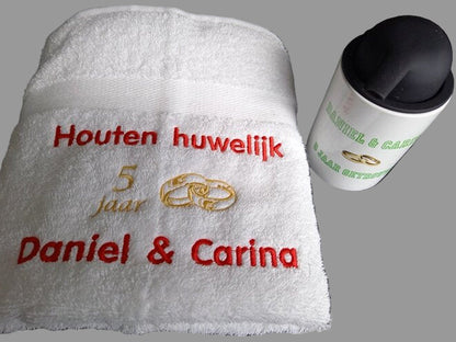 Jubileum Zeeppomp met Namen - Gepersonaliseerd Cadeau - In-house Geborduurd