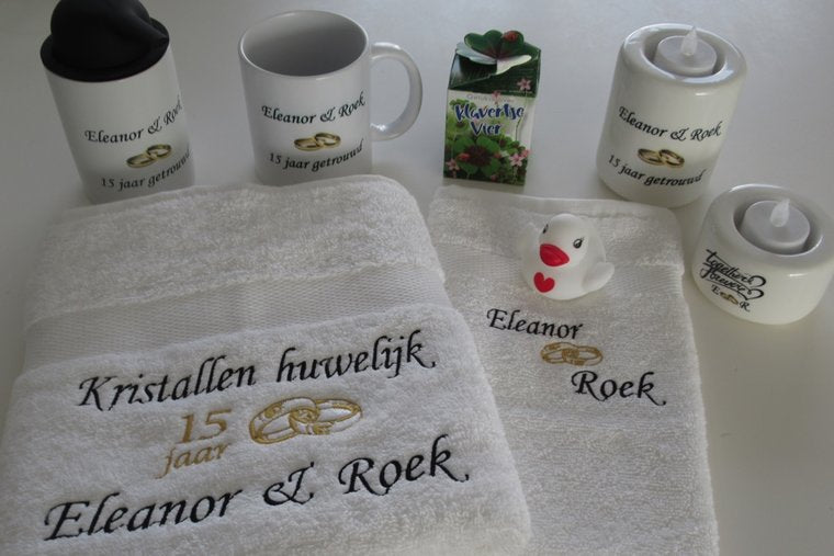 Jubileum Zeeppomp met Namen - Gepersonaliseerd Cadeau - In-house Geborduurd
