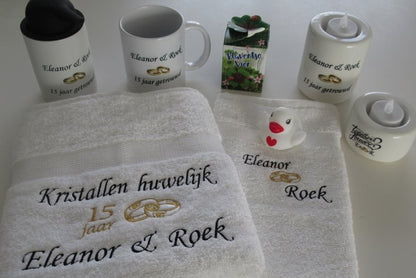 Jubileum Zeeppomp met Namen - Gepersonaliseerd Cadeau - In-house Geborduurd