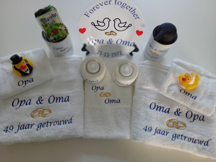 40 jaar getrouwd cadeau met namen - Gepersonaliseerd Cadeau - In-house Geborduurd