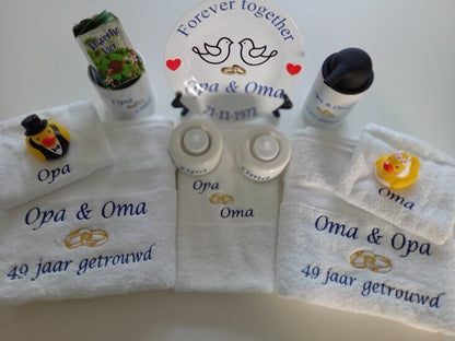 40 jaar getrouwd cadeau met namen - Gepersonaliseerd Cadeau - In-house Geborduurd